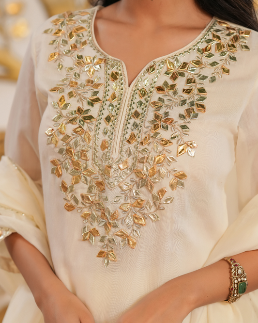 Snow Petal Sharara Set