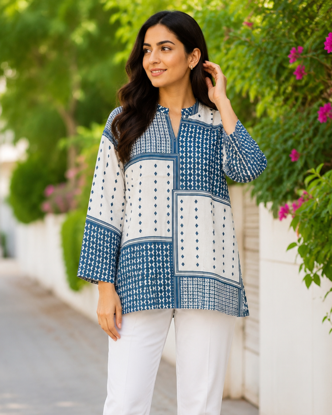 Cobalt Canvas Printed Short Top