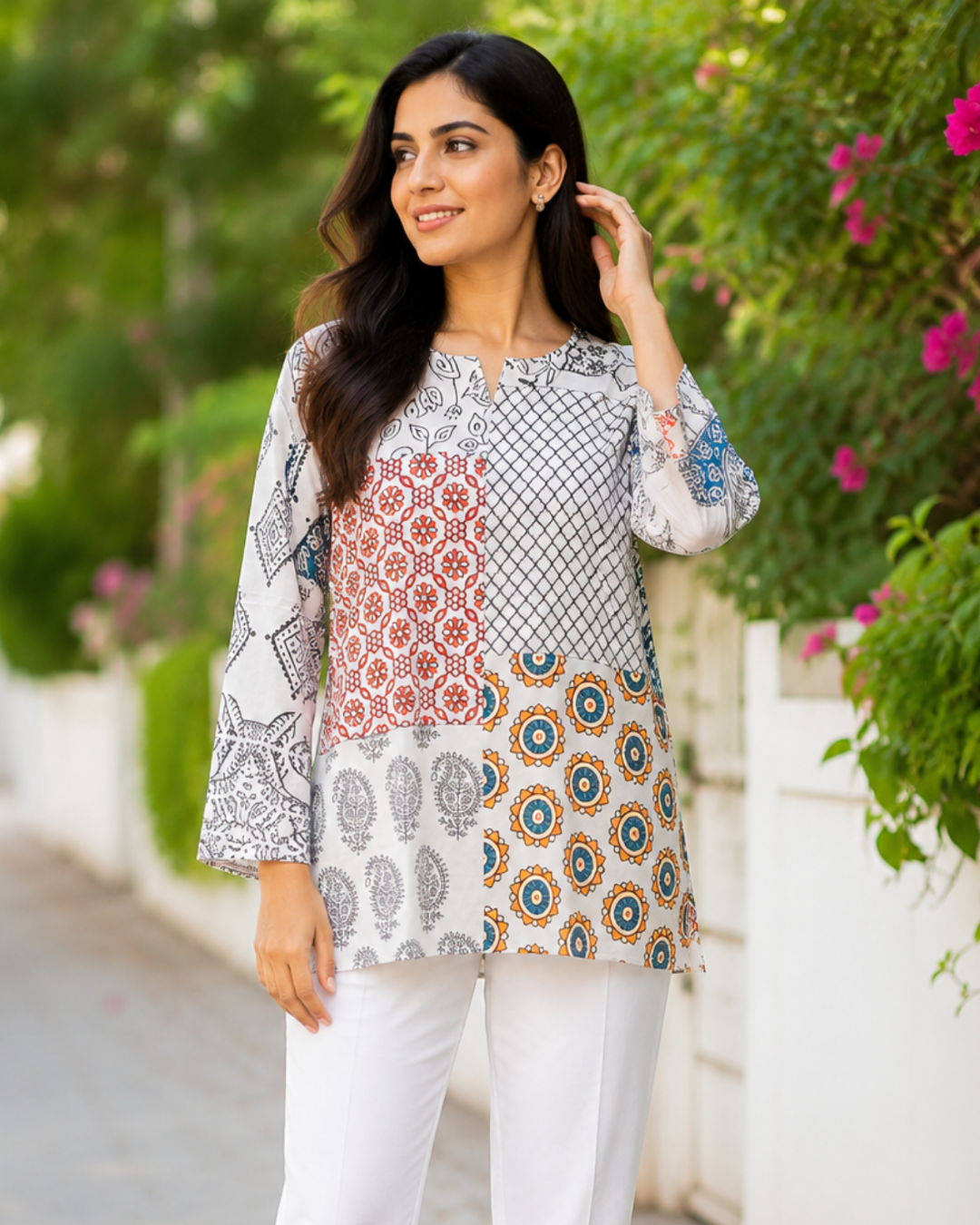 Boho Mosaic Printed Short Top