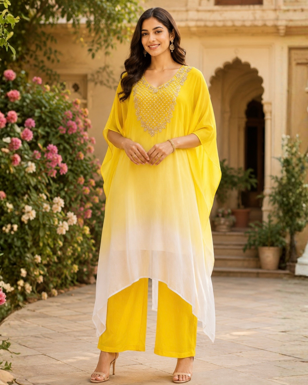 Lemon Bloom full Kaftan Premium Set