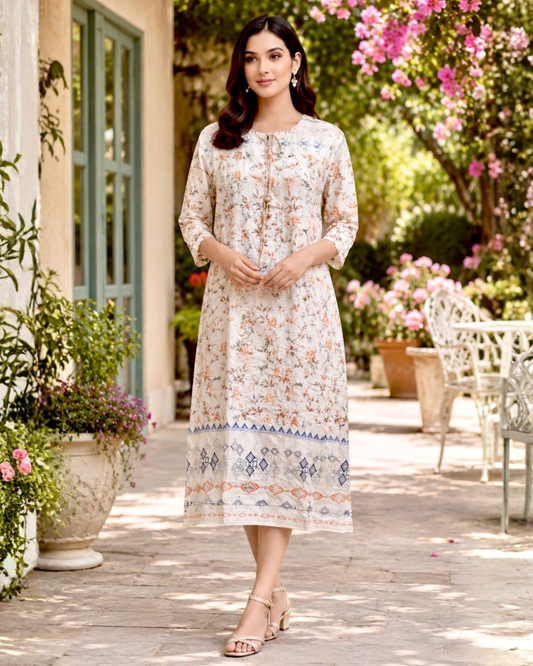 Petal Grace Midi Dress