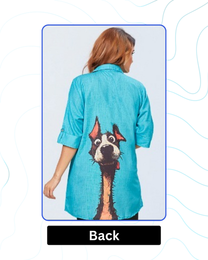 Aqua Turquoise Happy Top