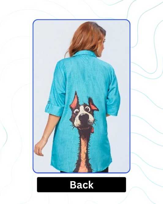 Aqua Turquoise Happy Top