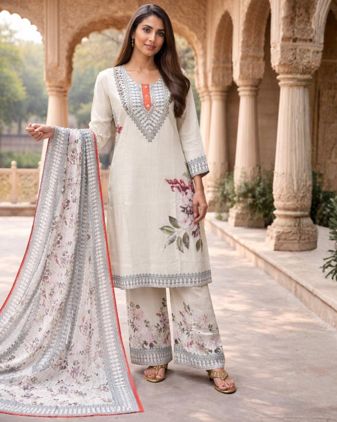 Ivory Bloom Off White 3-Piece Set