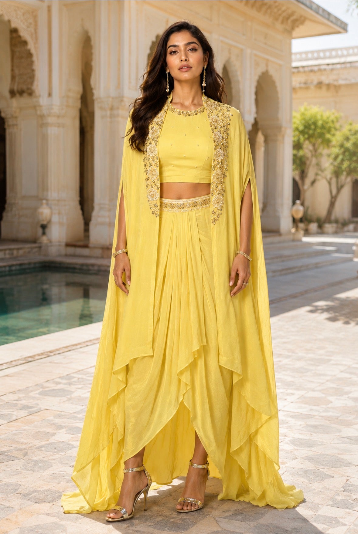 Auram Draped Cape Set
