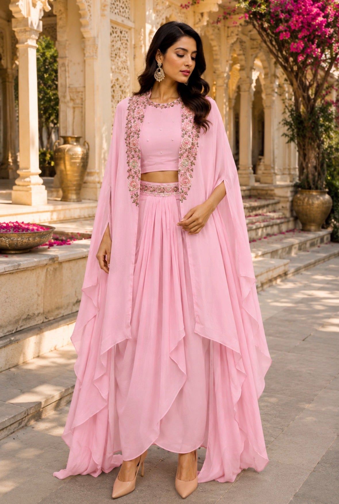 Auram Draped Cape Set