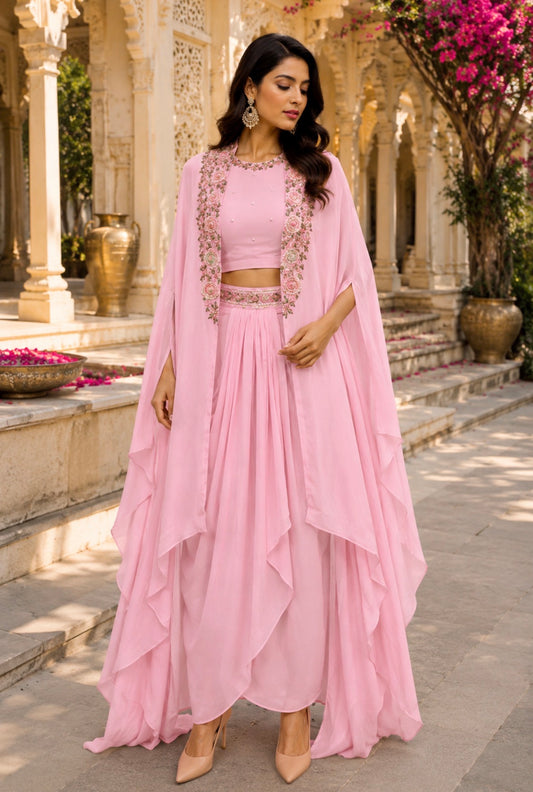 Auram Draped Cape Set
